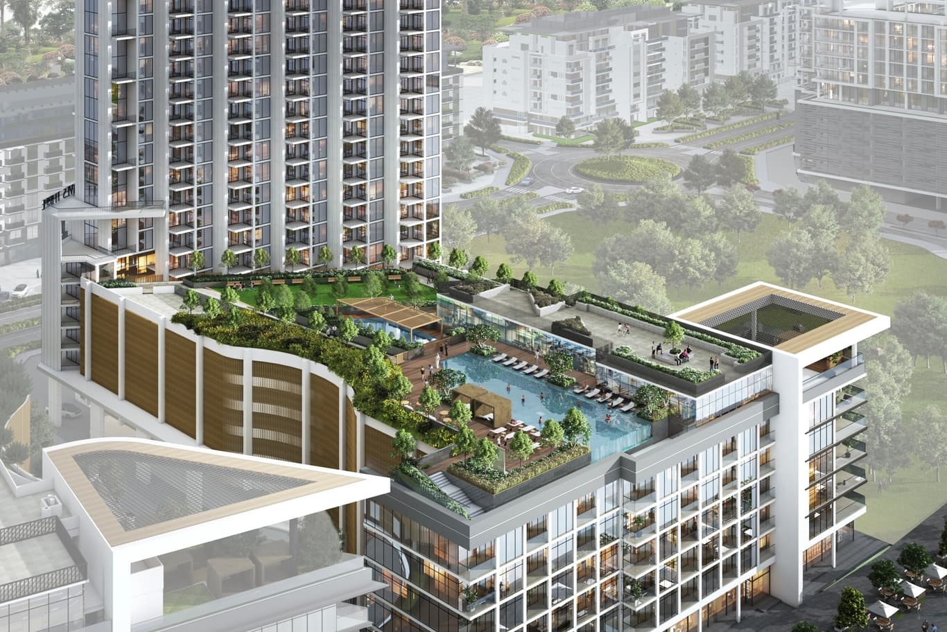 Managing specialty construction work in mixed-use towers