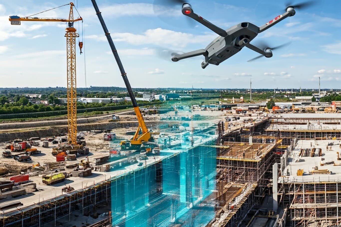 AI drone progress tracking construction