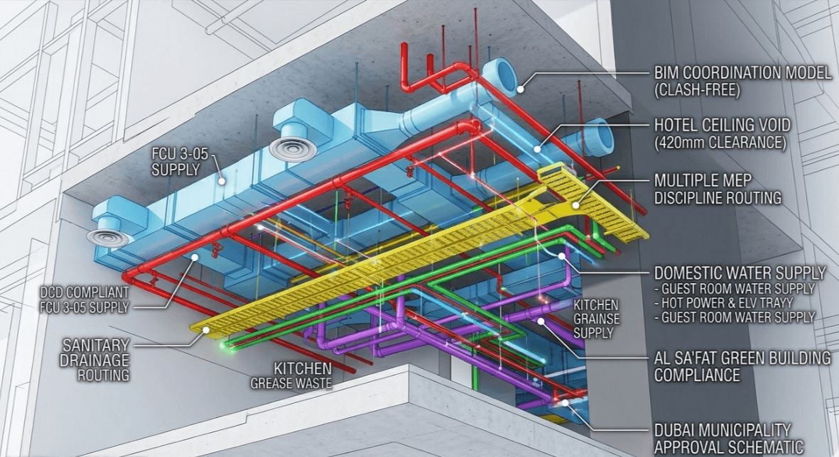 MEP hotel construction Dubai
